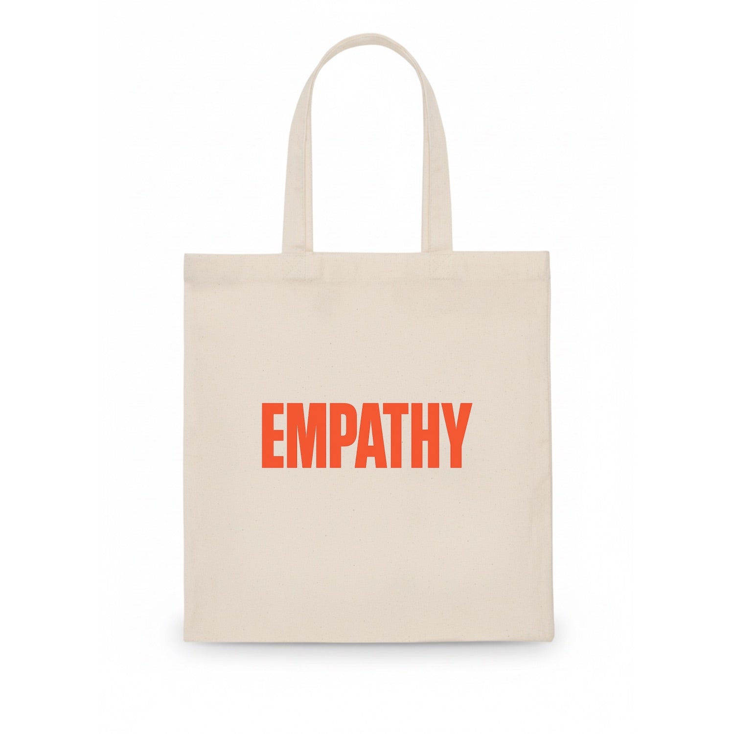Bold typography design - "EMPATHY" - understanding others, emotional connection - Tote Bag - white