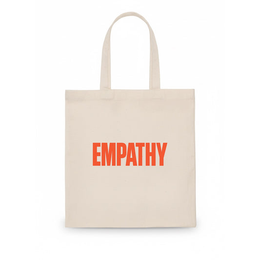 Bold typography design - "EMPATHY" - understanding others, emotional connection - Tote Bag - white