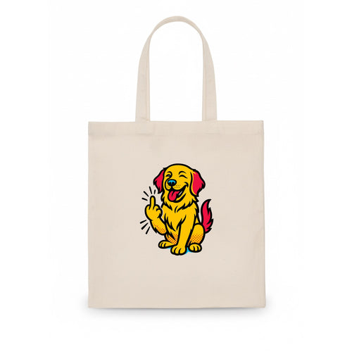 Golden Retriever with happy smile and golden coat, fluffy paw raised - Tote Bag