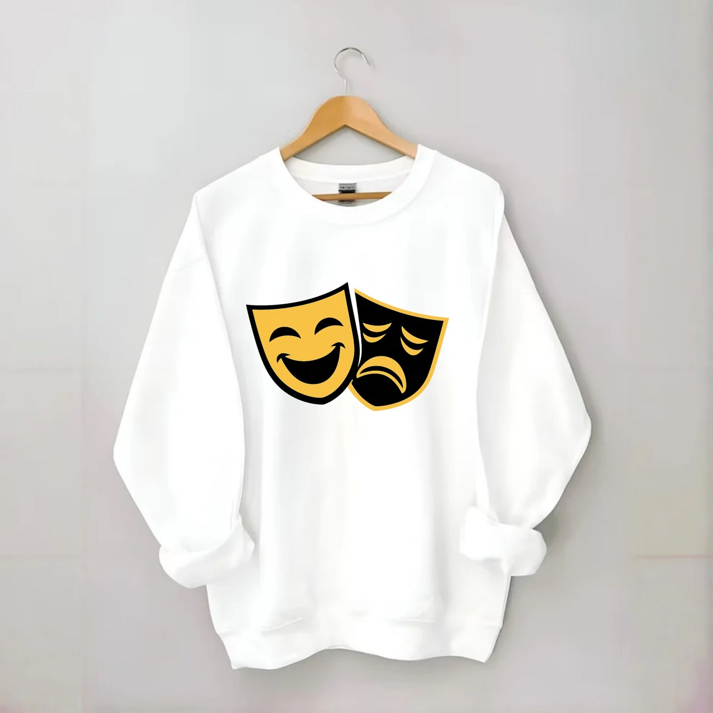 Golden Duality of Theater - Crewneck Sweatshirt - white