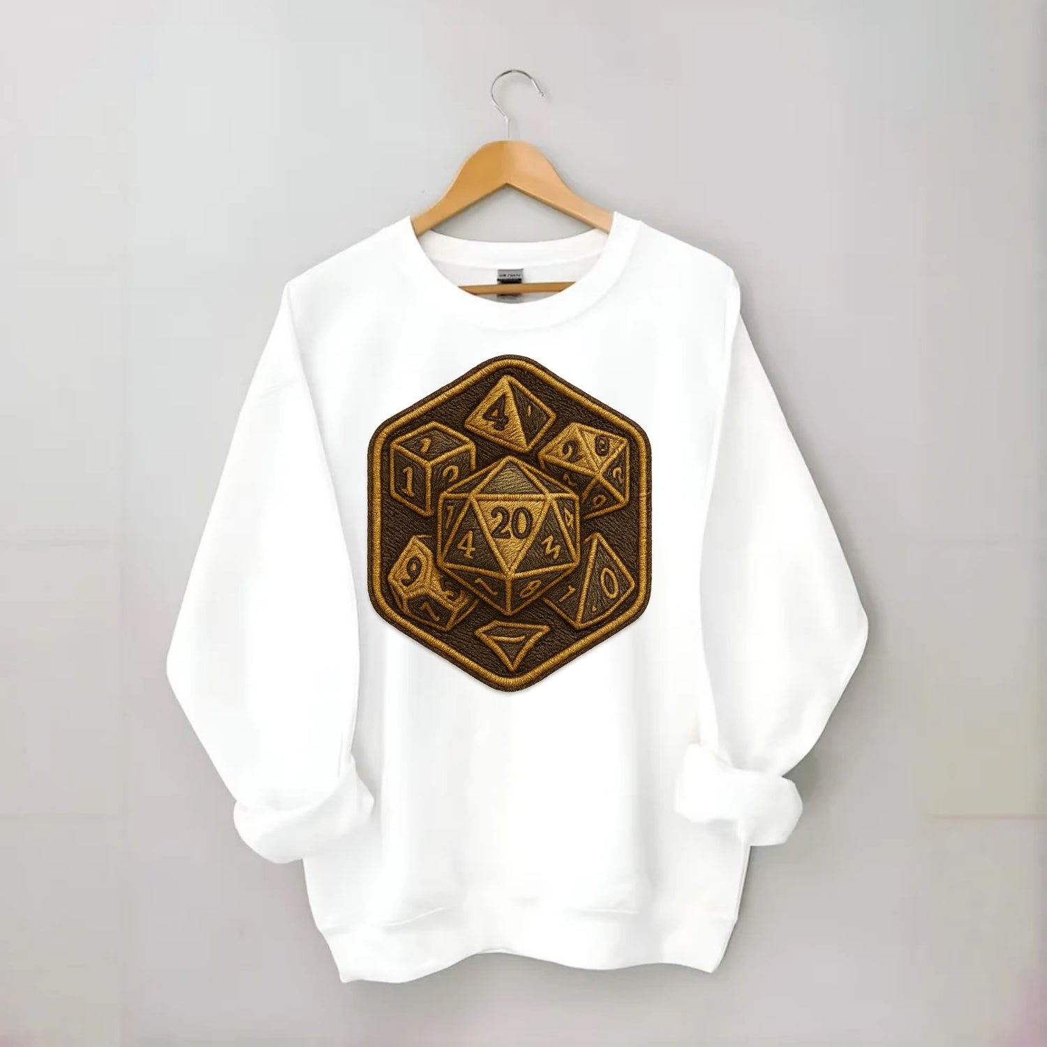 Dice set for tabletop gaming - RPG enthusiast - Crewneck Sweatshirt - white