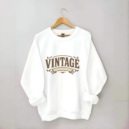 Bold typography design - "CENTERED" - aligned, focused, balanced within - Crewneck Sweatshirt - white