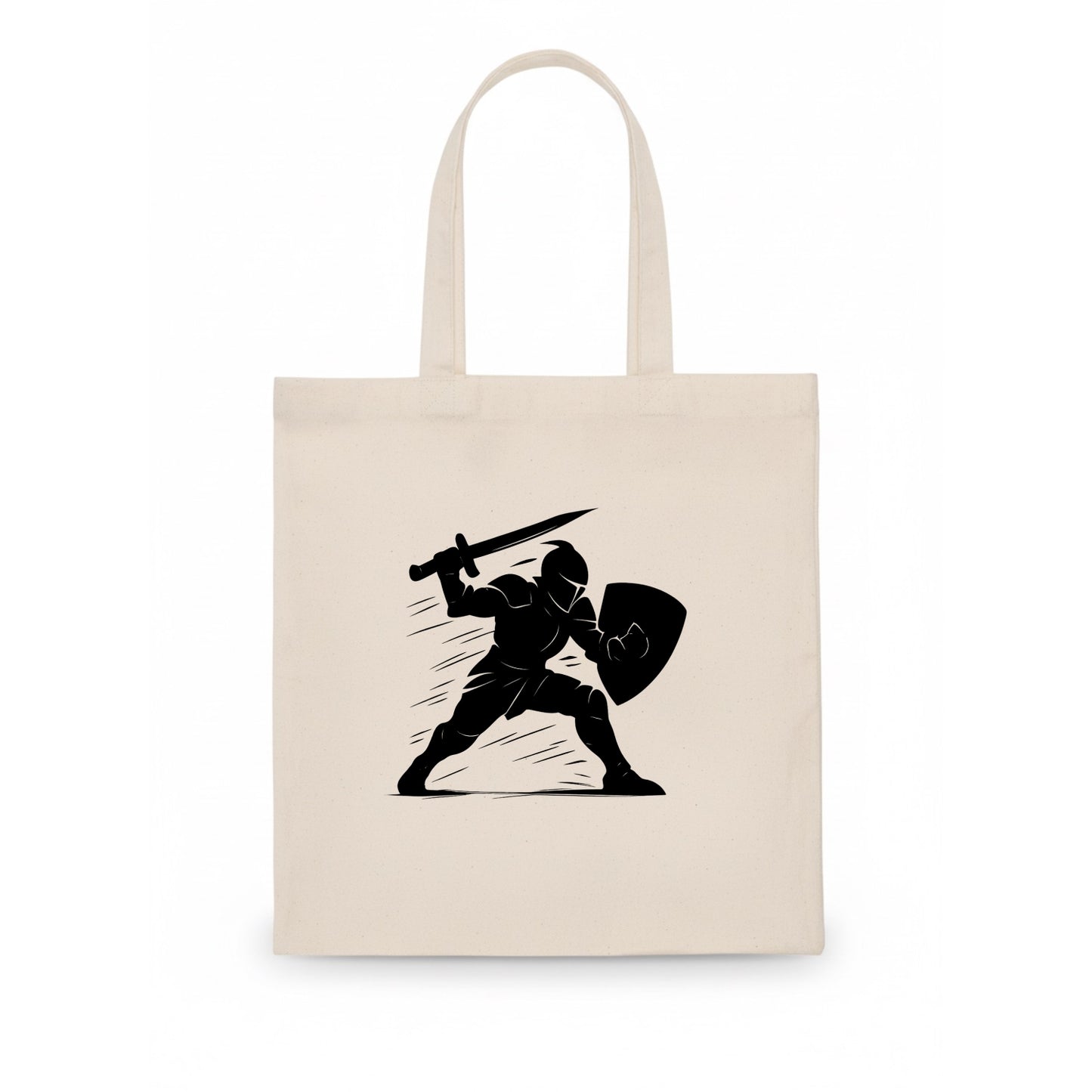 Knight with sword and shield - Tote Bag - white
