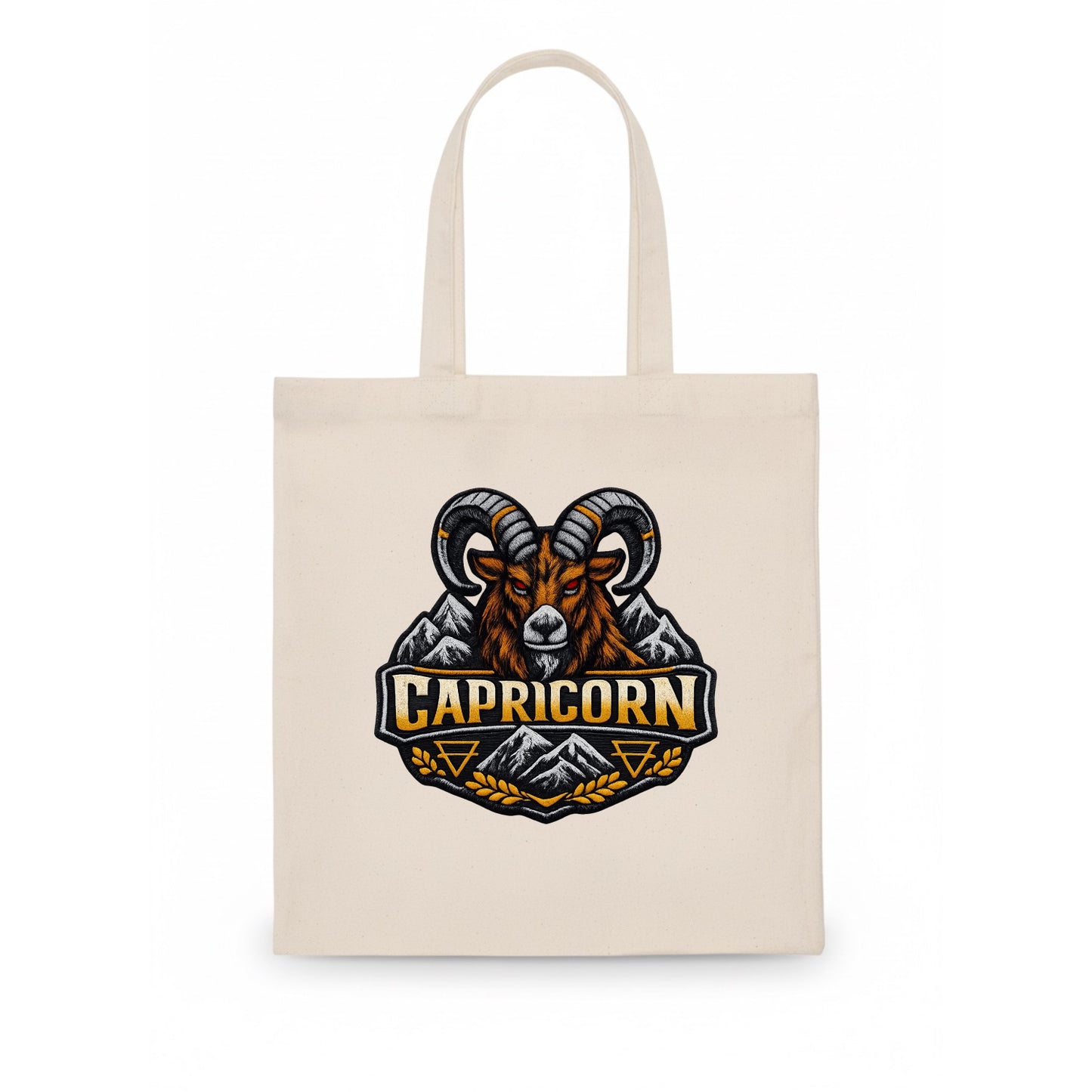 CAPRICORN GOAT - mountain goat in brown and gray , earth sign - Tote Bag - white