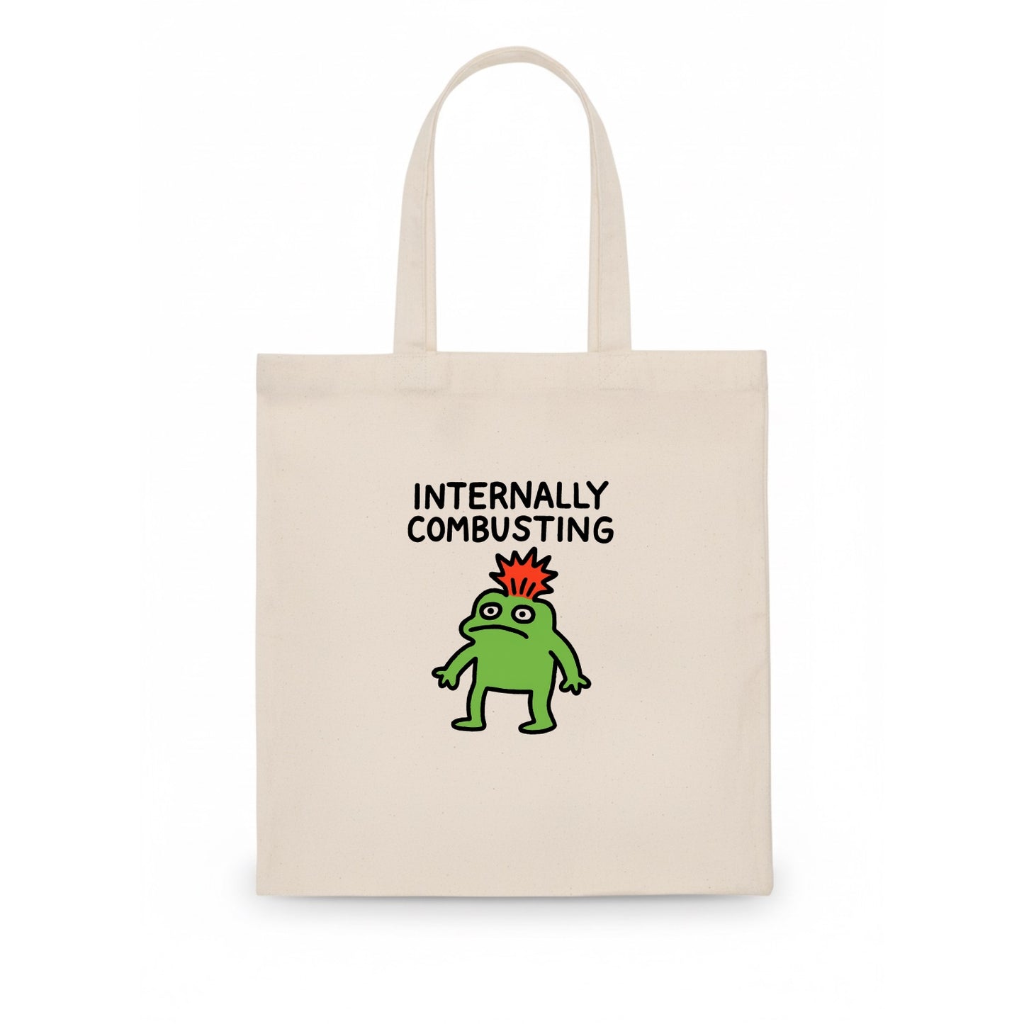 INTERNALLY COMBUSTING | Calm exterior exploding inside - Tote Bag - white