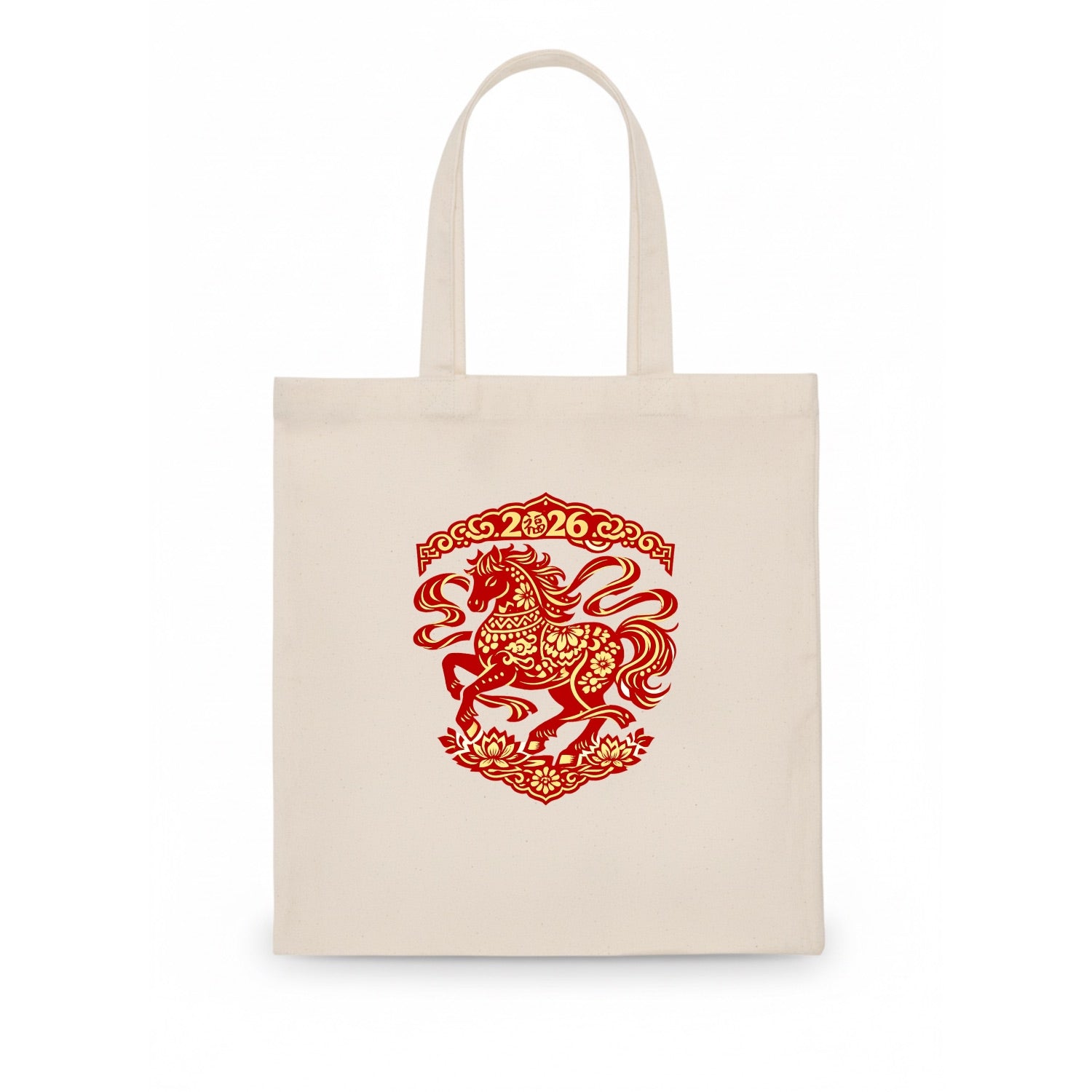 DANCING HORSE | Elegant prancing horse in motion | Graceful curved pose | Floating silk - Tote Bag - white