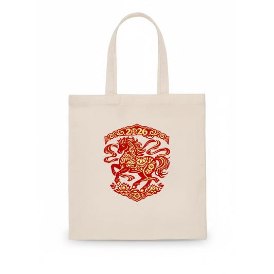 DANCING HORSE | Elegant prancing horse in motion | Graceful curved pose | Floating silk - Tote Bag - white
