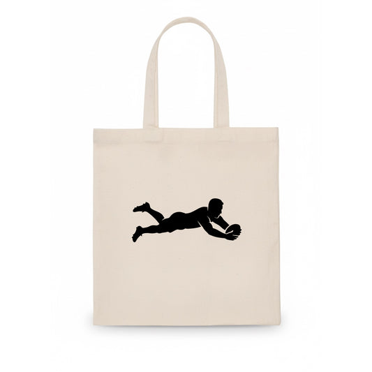 Rugby player diving for try - Tote Bag - white
