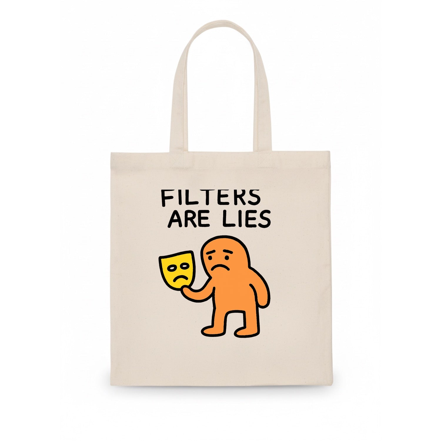 FILTERS ARE LIES | Mask arguing with face - Tote Bag - white