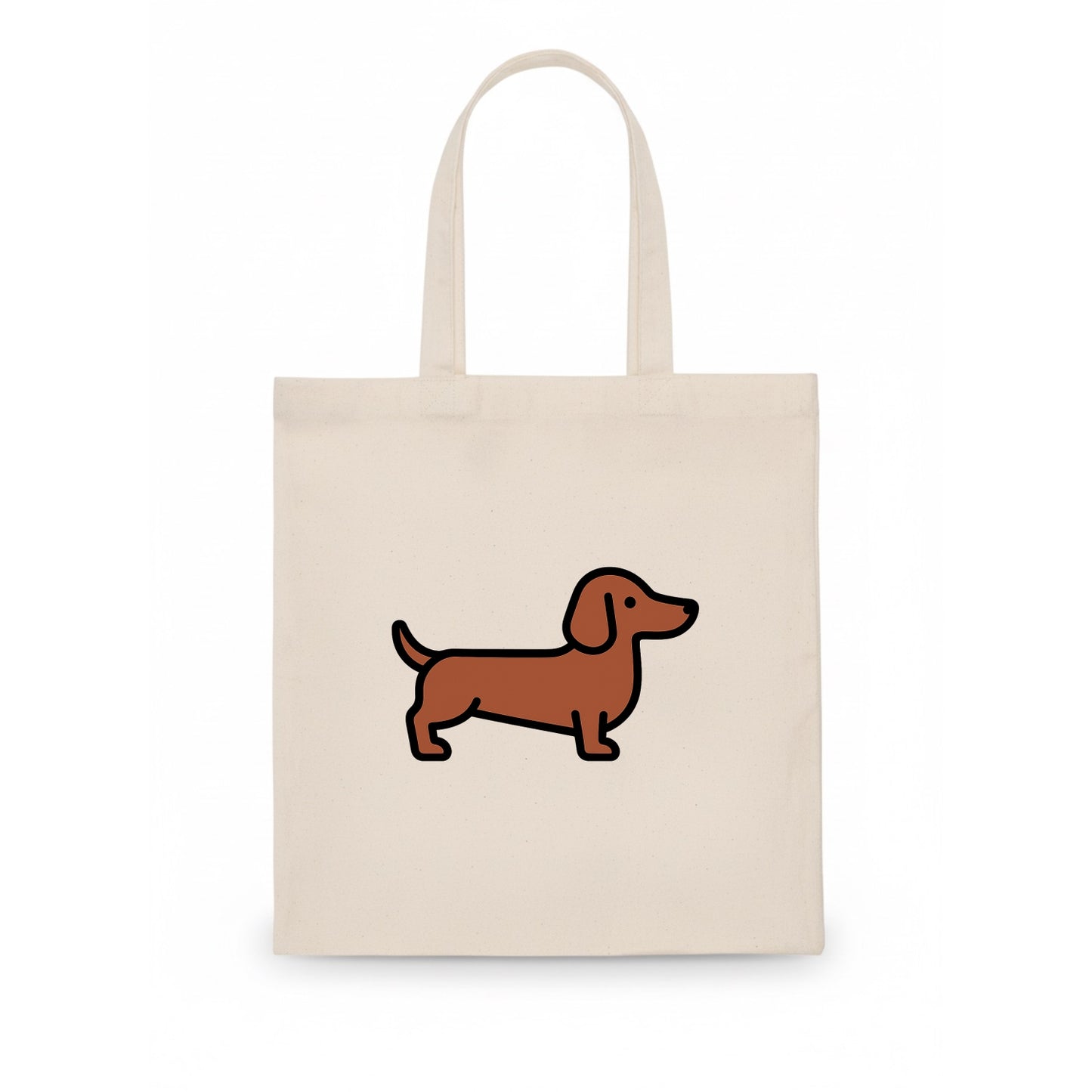 Dachshund - Red/brown smooth flat side profile - Tote Bag - white