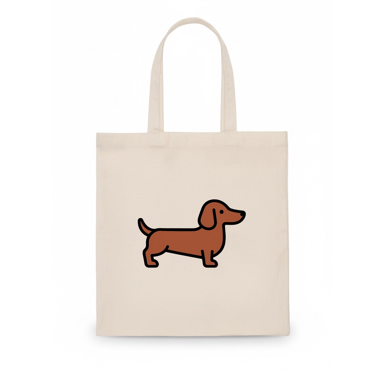 Dachshund - Red/brown smooth flat side profile - Tote Bag - white