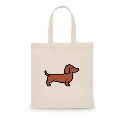 Dachshund - Red/brown smooth flat side profile - Tote Bag - white