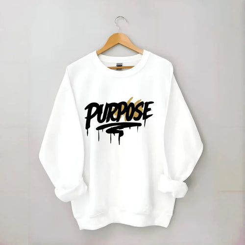 Bold typography design - PURPOSE - reason for being - Crewneck Sweatshirt