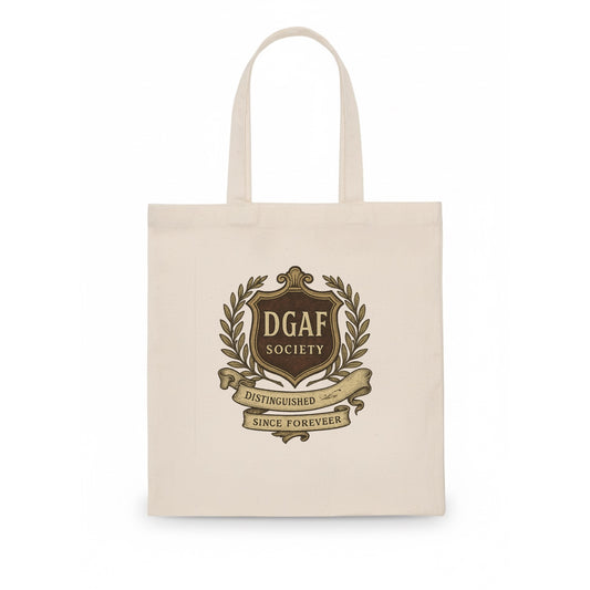 Official membership card design - "DGAF Society - Distinguished Members Since Forever" - - Tote Bag - white