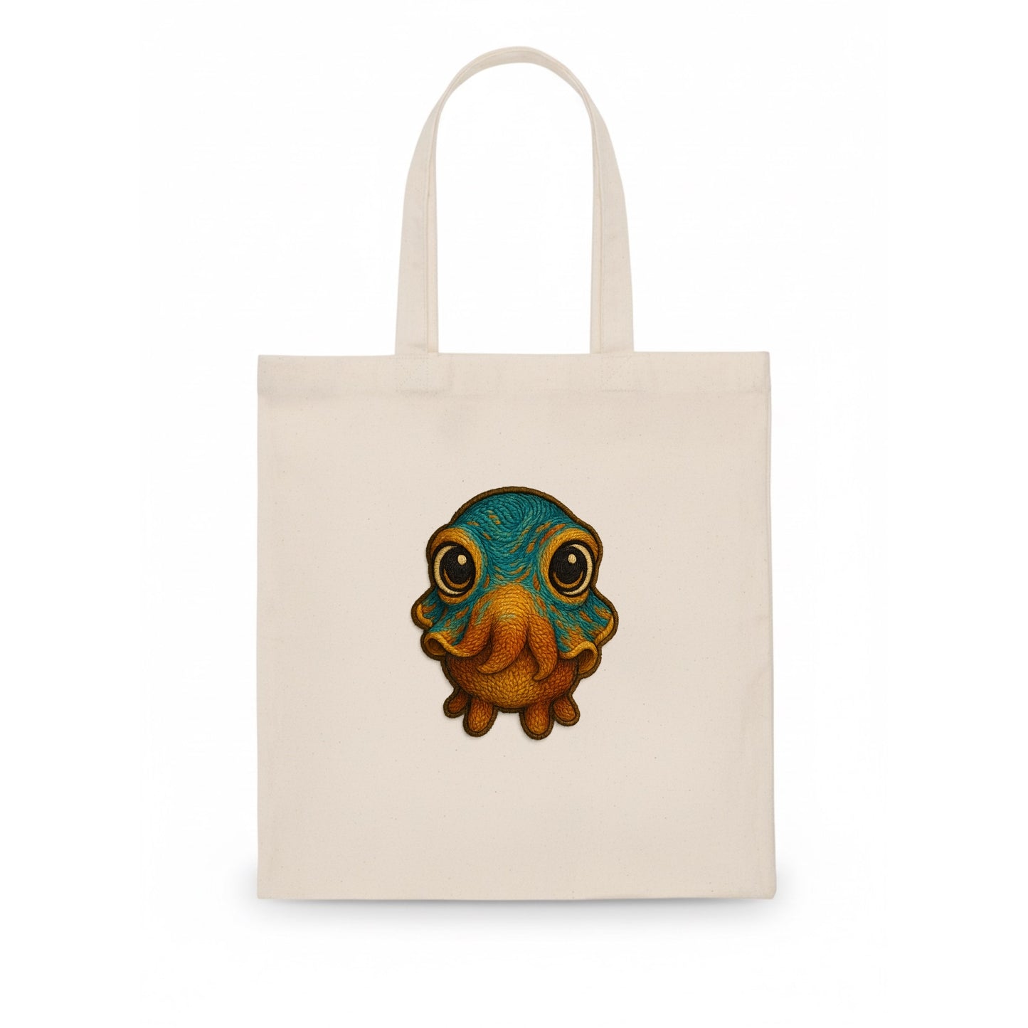 Baby Cuttlefish - color-changing skin, W-shaped pupil, front-facing, hypnotic cute - Tote Bag - white