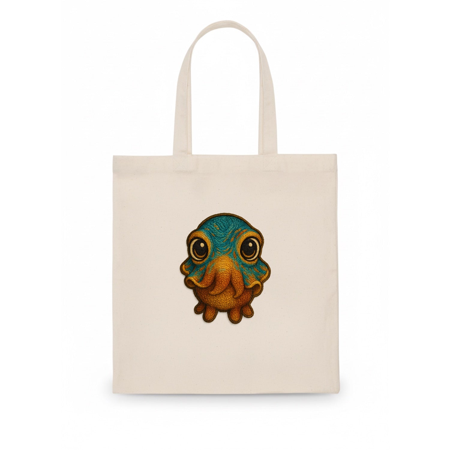 Baby Cuttlefish - color-changing skin, W-shaped pupil, front-facing, hypnotic cute - Tote Bag - white