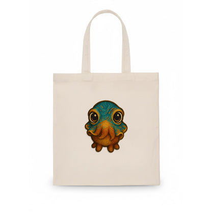 Baby Cuttlefish - color-changing skin, W-shaped pupil, front-facing, hypnotic cute - Tote Bag - white