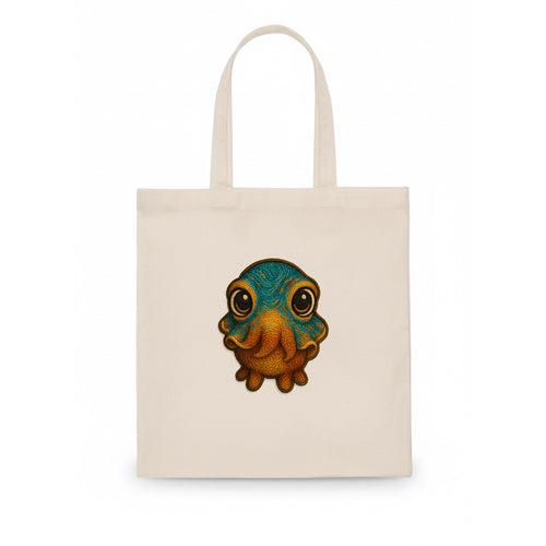 Baby Cuttlefish - color-changing skin, W-shaped pupil, front-facing, hypnotic cute - Tote Bag