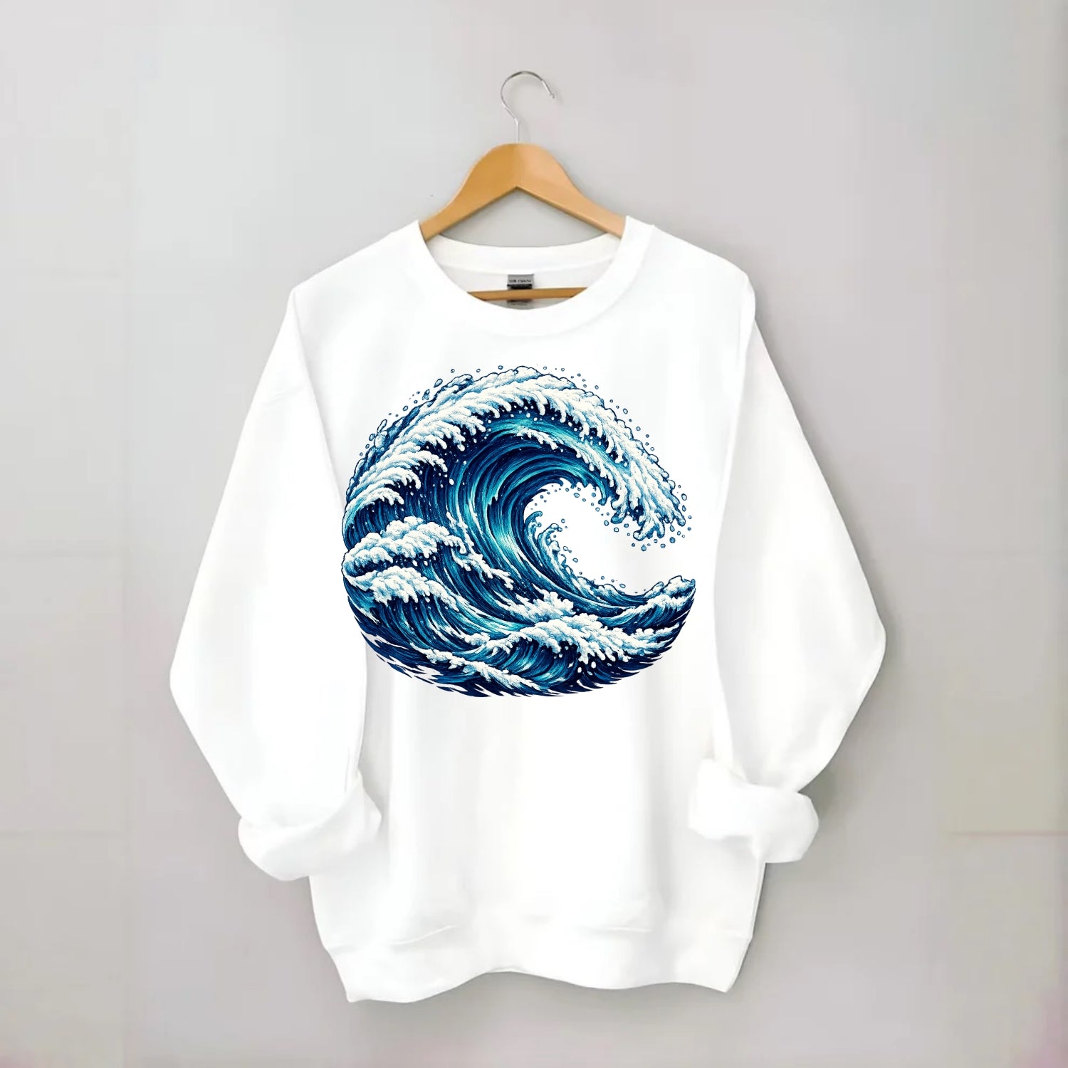 Ocean Wave - Crewneck Sweatshirt - white