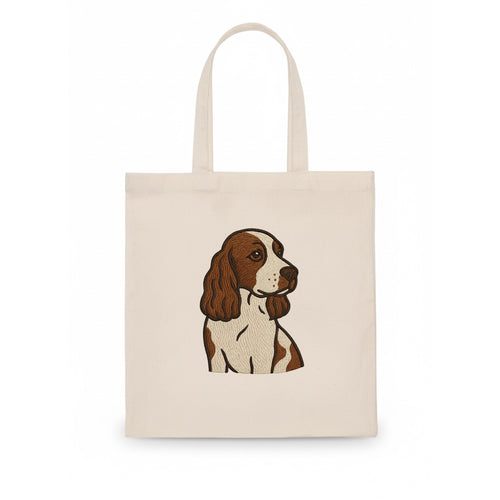 English Cocker Spaniel - Liver and white embroidered design - Tote Bag