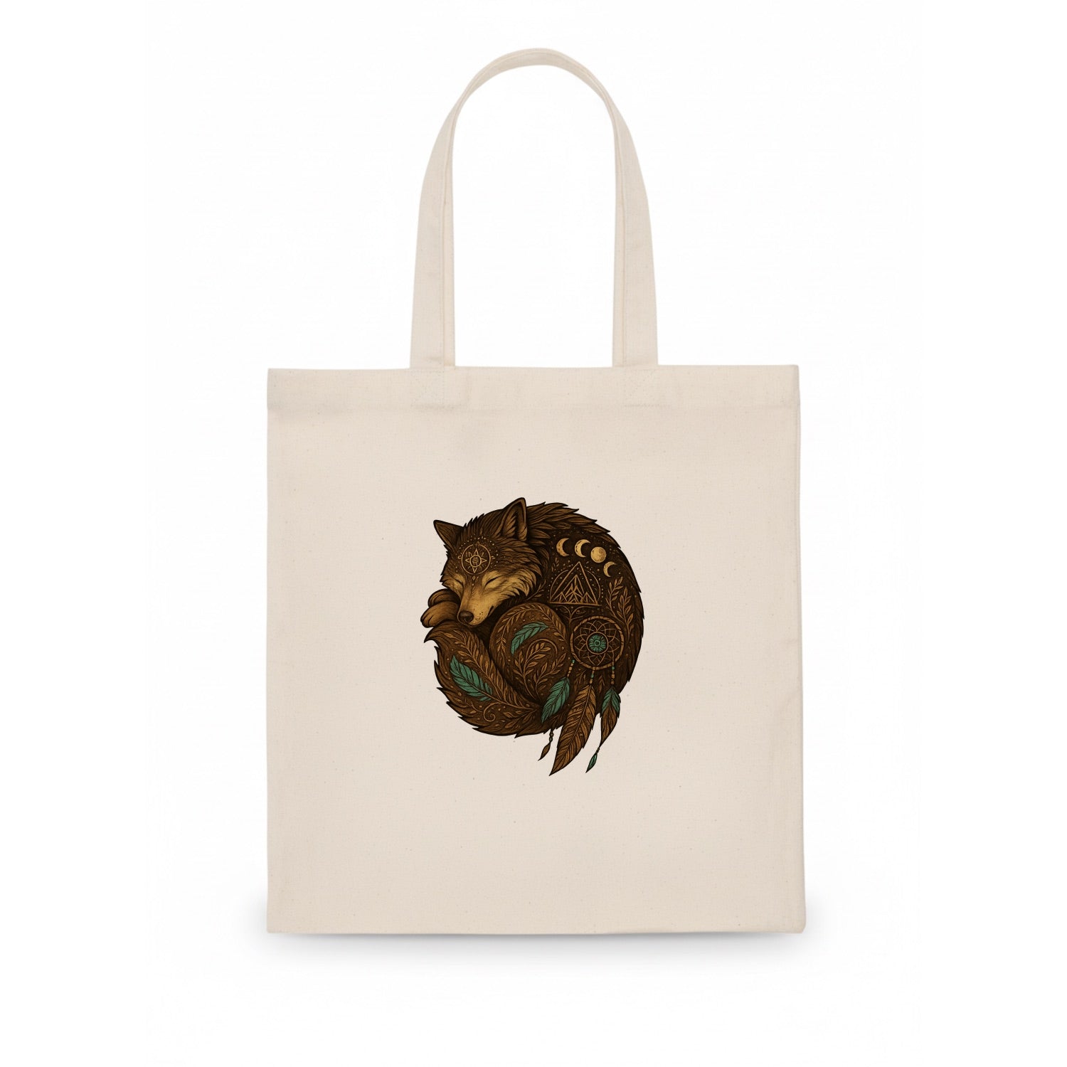 Sleeping Wolf Peace  - Tote Bag - white