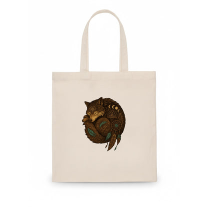 Sleeping Wolf Peace  - Tote Bag - white