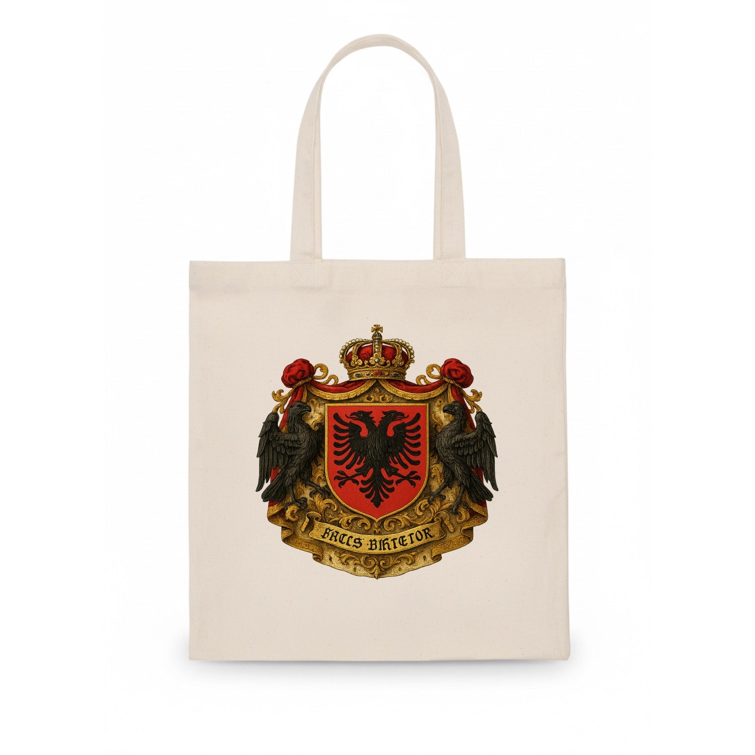Albania Double Eagle Emblem  - Tote Bag - white