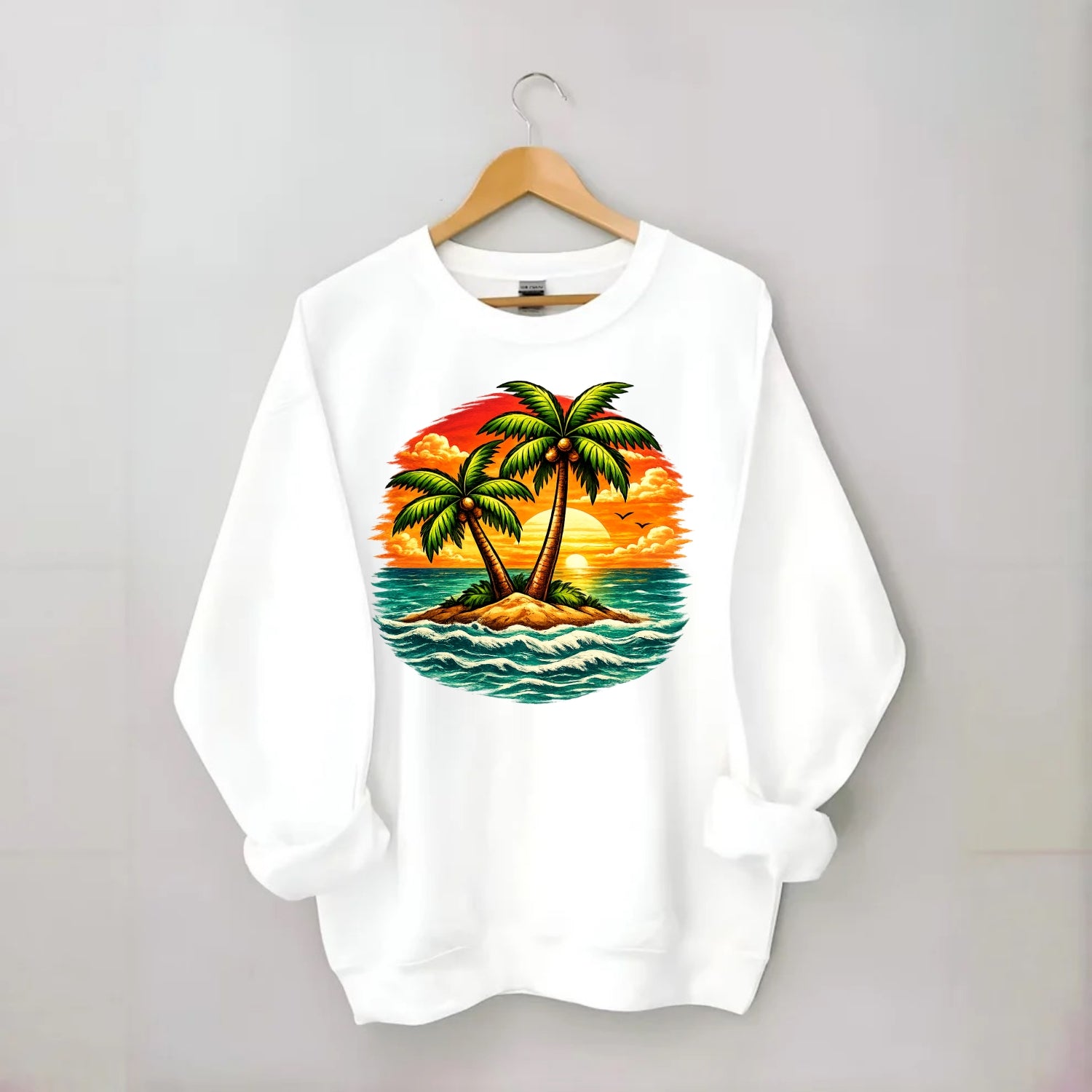 Tropical Island - Crewneck Sweatshirt - white