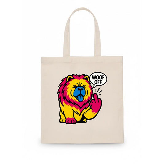 Chow Chow with lion mane and blue-black tongue, fluffy dignified paw up with sass - Tote Bag - white