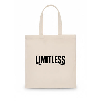 Bold typography design - "LIMITLESS" - no boundaries, infinite potential - Tote Bag - white