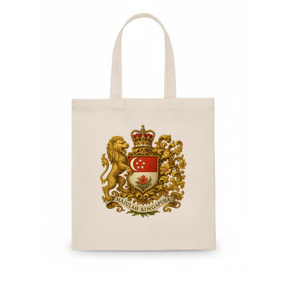 Singapore Merlion Emblem  - Tote Bag - white