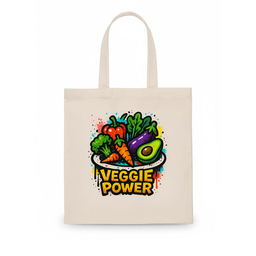 Colorful vegetables and plants on plate - plant-based lifestyle, veggie power - Tote Bag