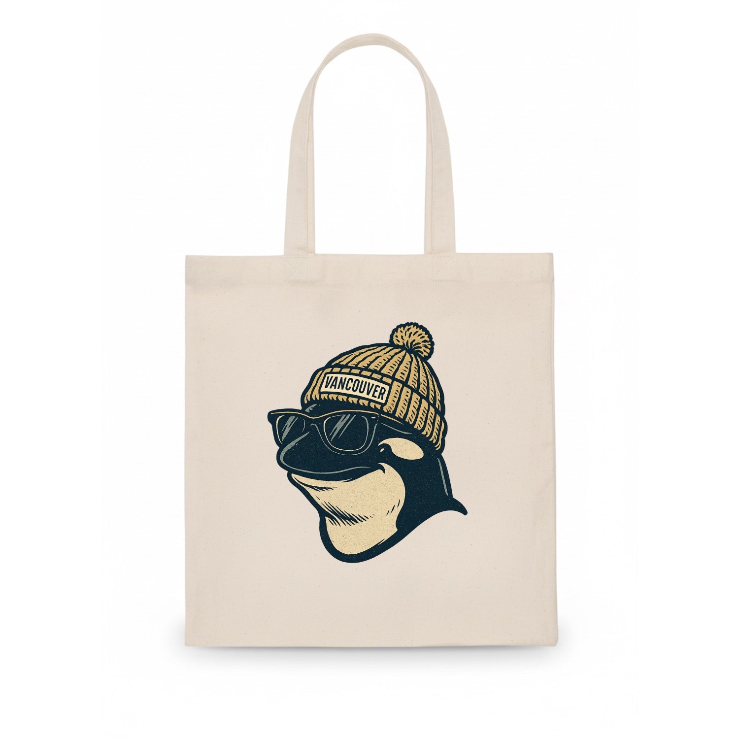 Vancouver Orca wearing Vancouver beanie - Tote Bag - white