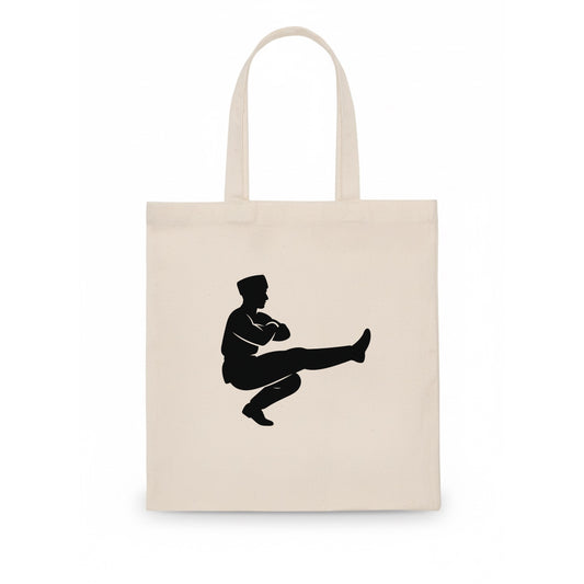 Russian Cossack dancer squat kick - Tote Bag - white