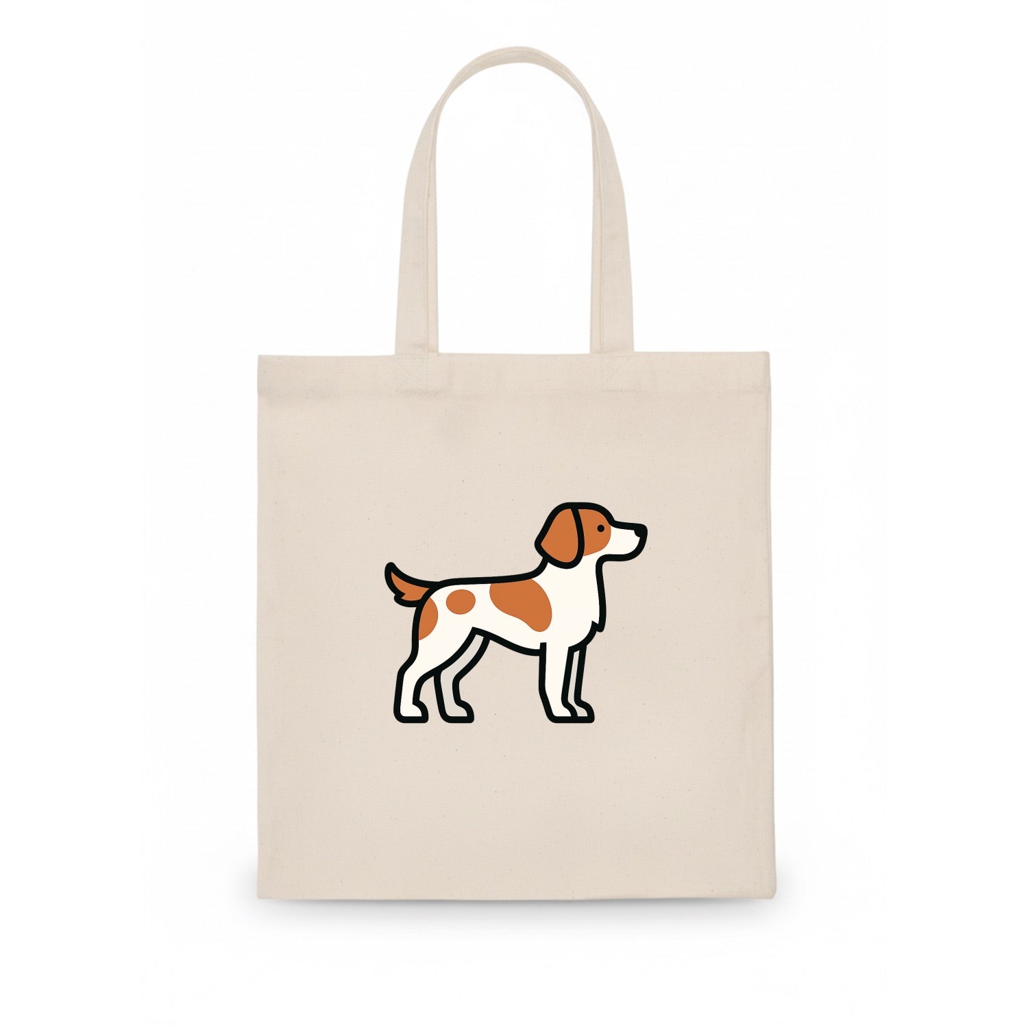 Brittany Spaniel - Orange and white flat side profile - Tote Bag - white