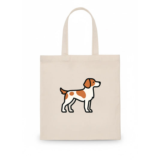 Brittany Spaniel - Orange and white flat side profile - Tote Bag - white