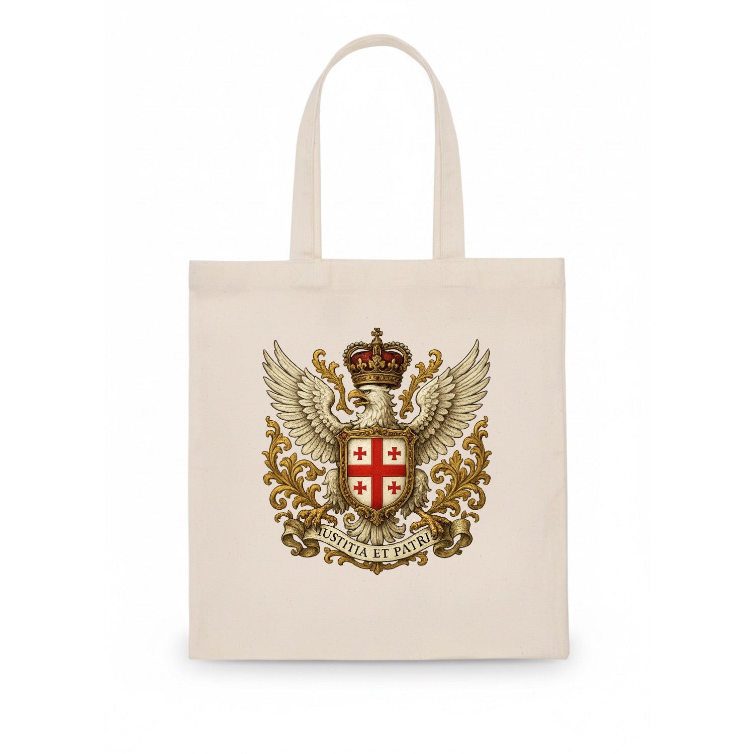 Georgia White Eagle Emblem  - Tote Bag - white