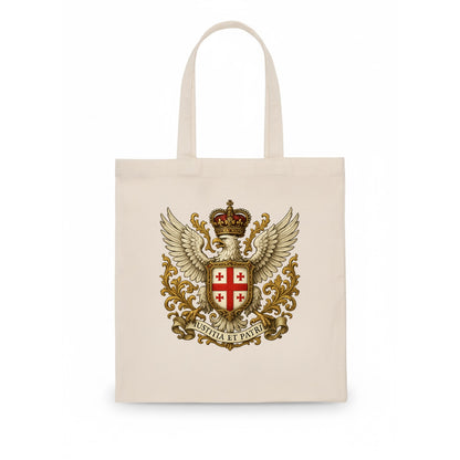Georgia White Eagle Emblem  - Tote Bag - white