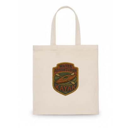 Kayak with paddle - water adventurer - Tote Bag - white
