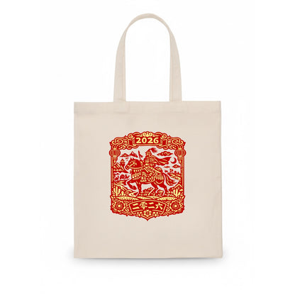 HORSE AND RIDER | Traditional Chinese warrior on horseback | Silk Road journey theme | - Tote Bag - white