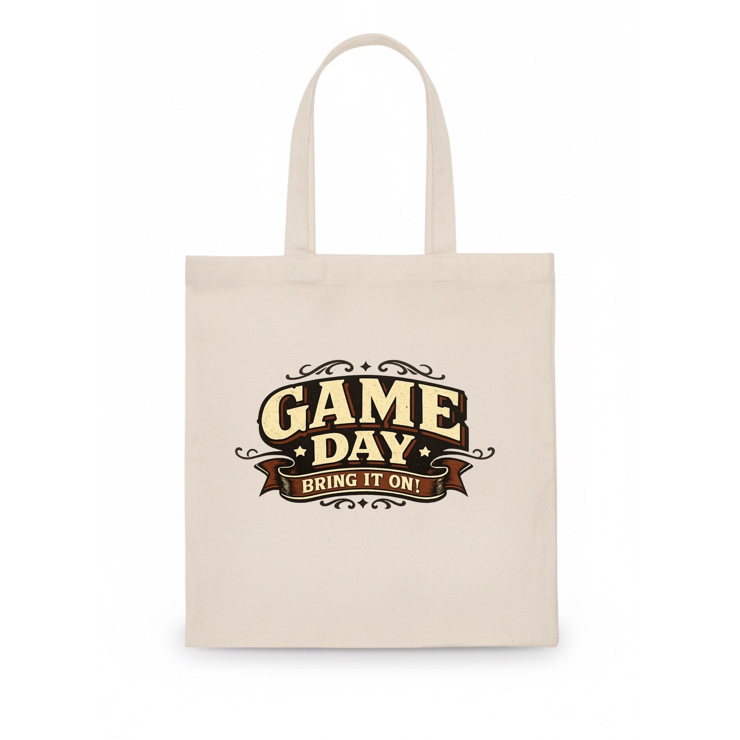 Bold typography design - "GAME DAY" - competition ready, bring it on - Tote Bag - white