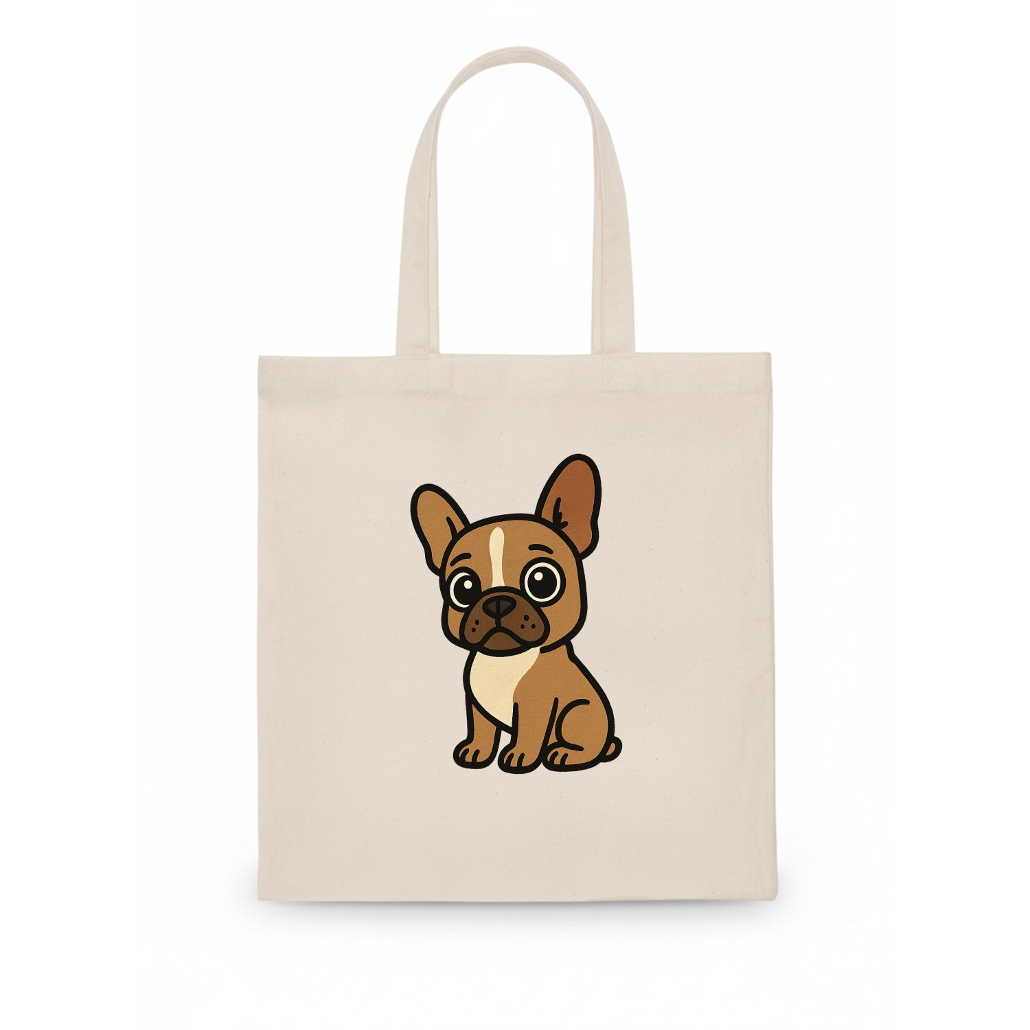 French Bulldog - Head tilt one ear up - Tote Bag - white