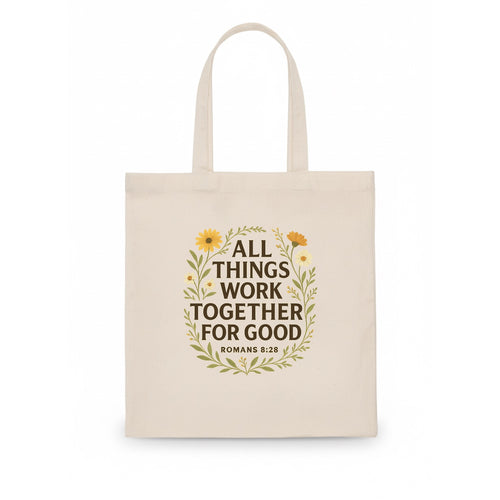 Romans 8:28 Flowers - Tote Bag