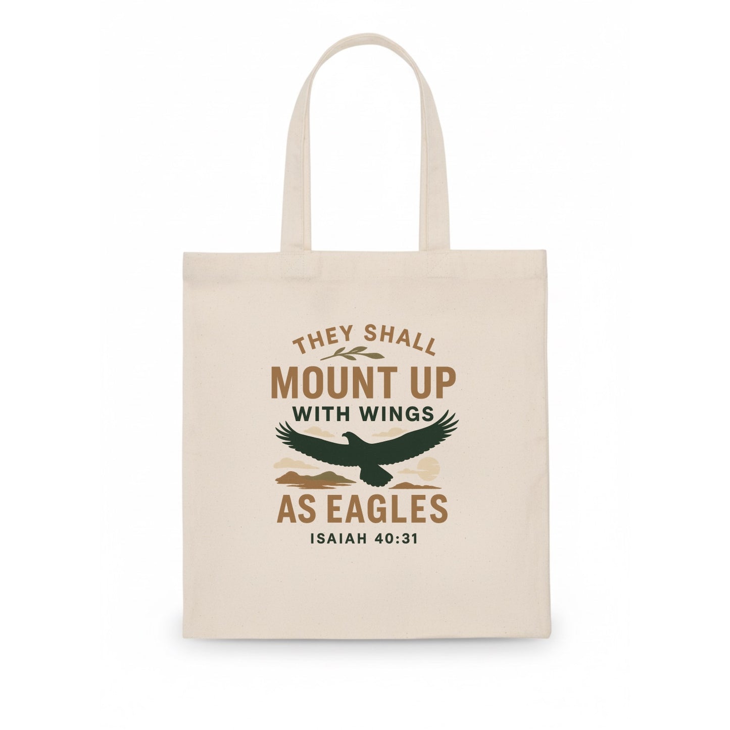 Isaiah 40:31 Eagle - Tote Bag - white