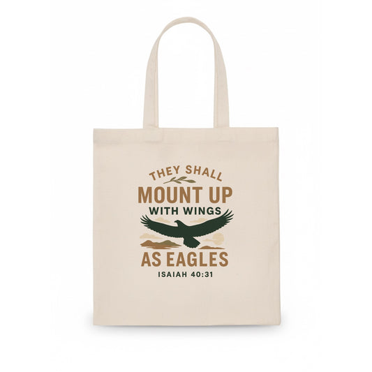 Isaiah 40:31 Eagle - Tote Bag - white