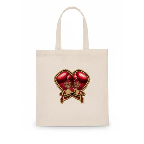 BOXING GLOVES - red boxing gloves crossed in crimson and gold - Tote Bag