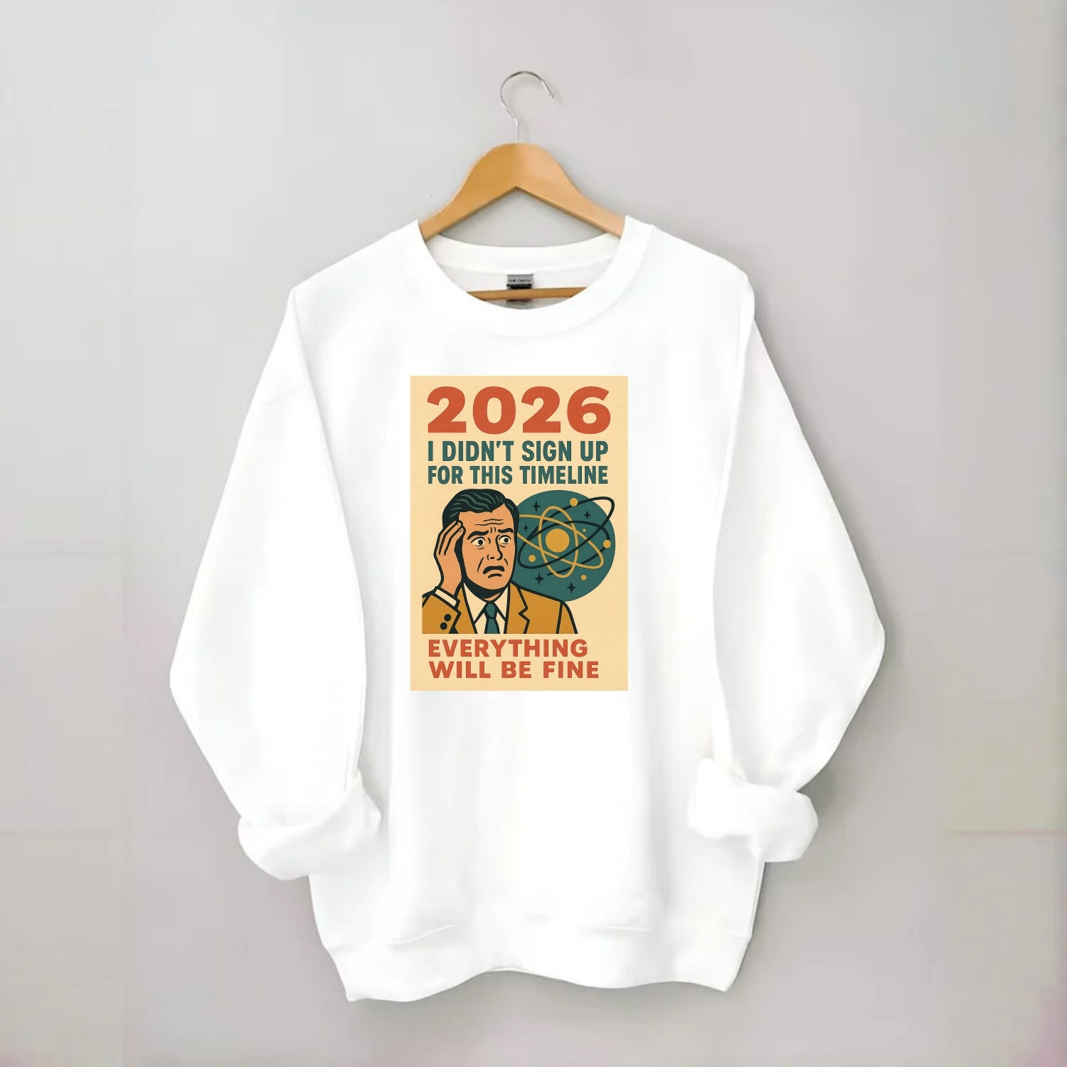Person in wrong timeline - "I didn't sign up for this timeline" - multiverse - Crewneck Sweatshirt - white