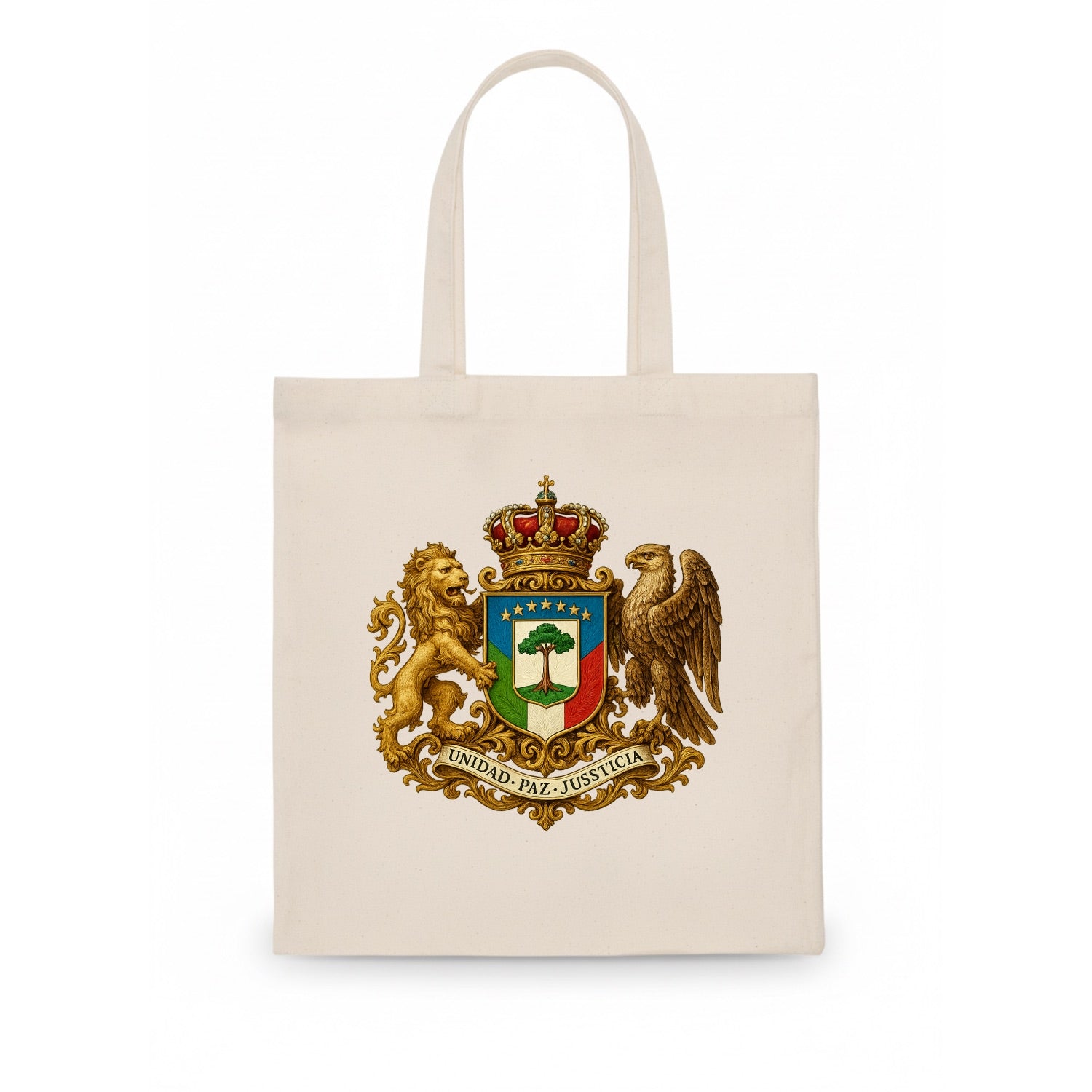 Equatorial Guinea Silk Cotton Tree Emblem - Tote Bag - white