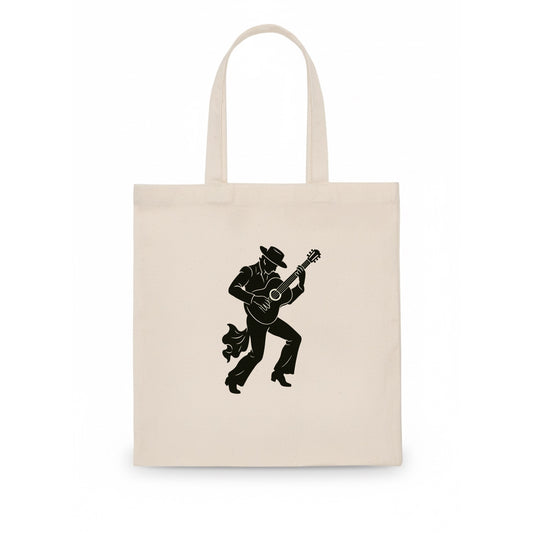 Flamenco guitarist dramatic pose - Tote Bag - white