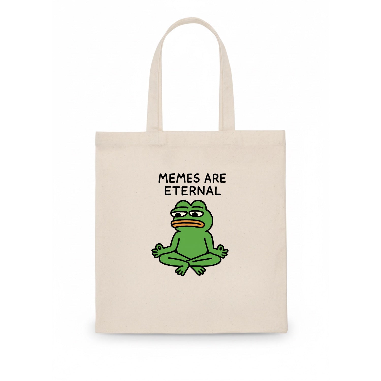 MEMES ARE ETERNAL | Immortal pepe meditating - Tote Bag - white